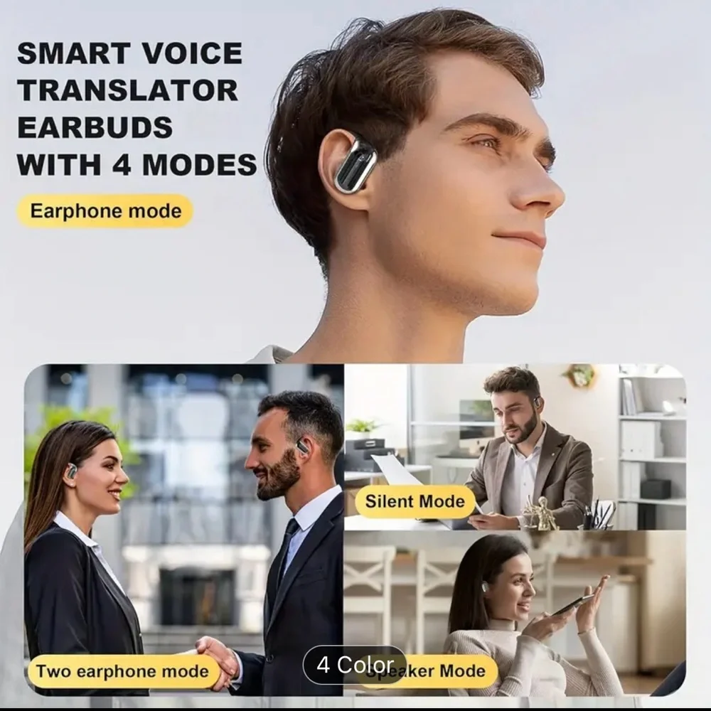 Translation Earbuds - Wireless Open-Ear 5.4 Sport Headset,blue or khaki or black